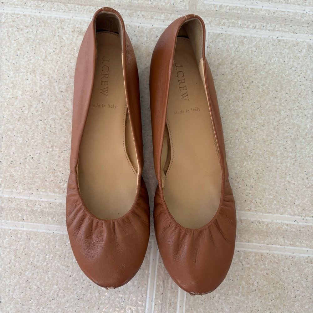 J. Crew Women's Tan Leather Flats